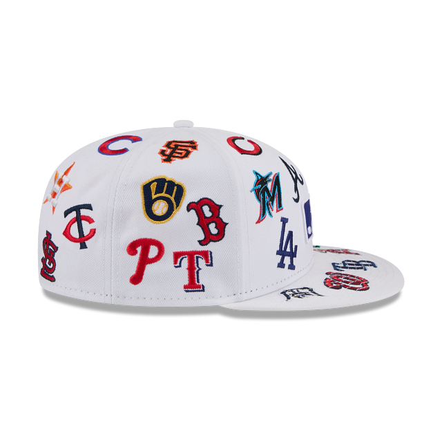 MLB All Over Logo 59FIFTY Cerrada Blanca