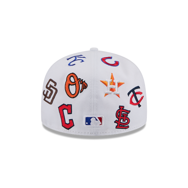MLB All Over Logo 59FIFTY Cerrada Blanca