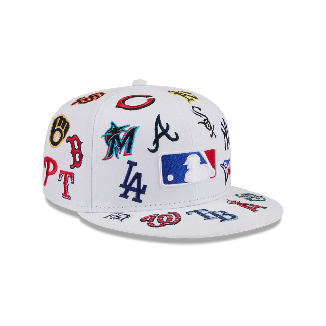 MLB All Over Logo 59FIFTY Cerrada Blanca