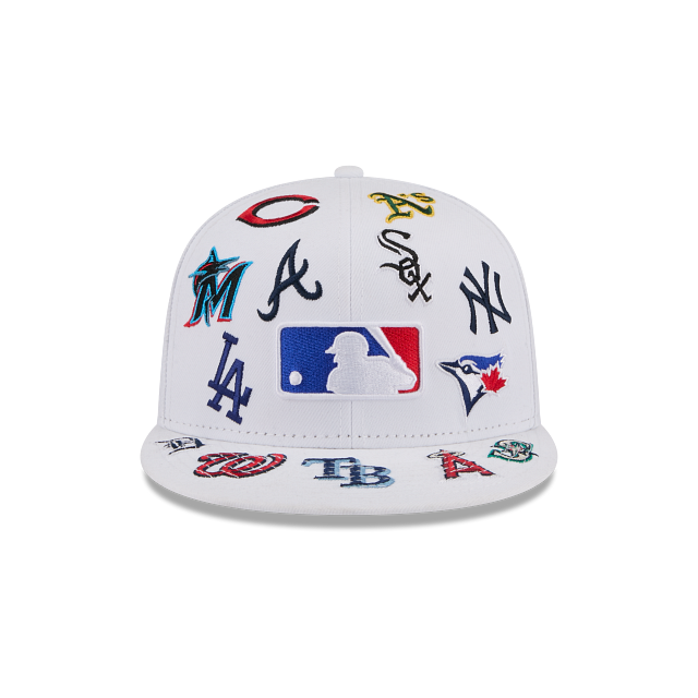 MLB All Over Logo 59FIFTY Cerrada Blanca