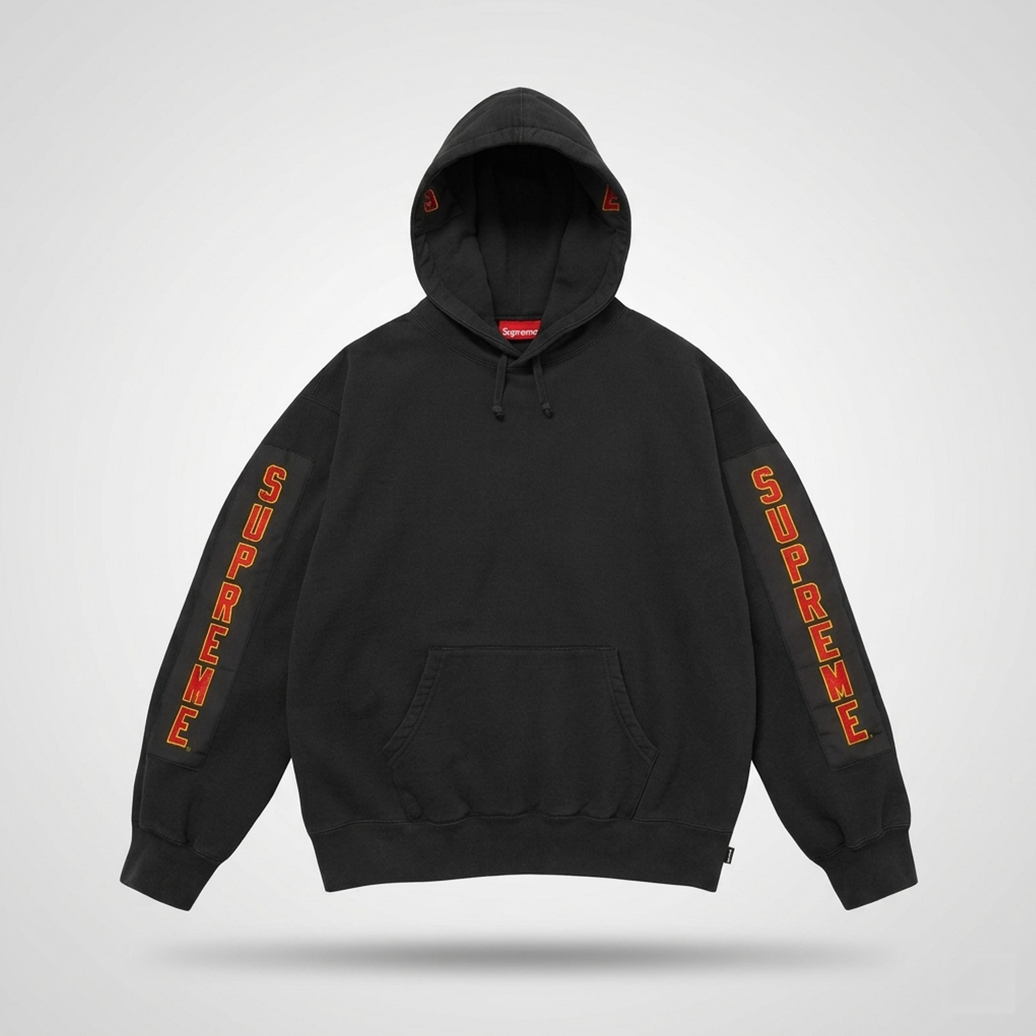 Supreme Woven Patches Hooded Sweatshirt 'Black' (FW25)