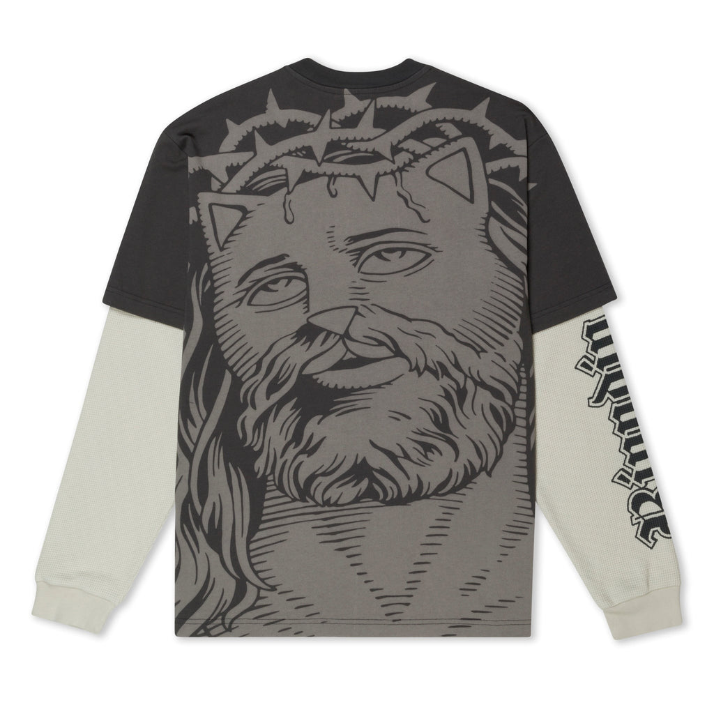 Lord Savior Double Long Sleeve Tee (Dark Charcoal)